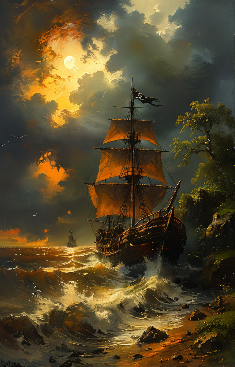 07715-430917872-masterpiece,best quality,_lora_tbh102-sdxl_0.6_,Pirate ship in middle of bad weather , detailed oil painting, unreal 5 render, r.png